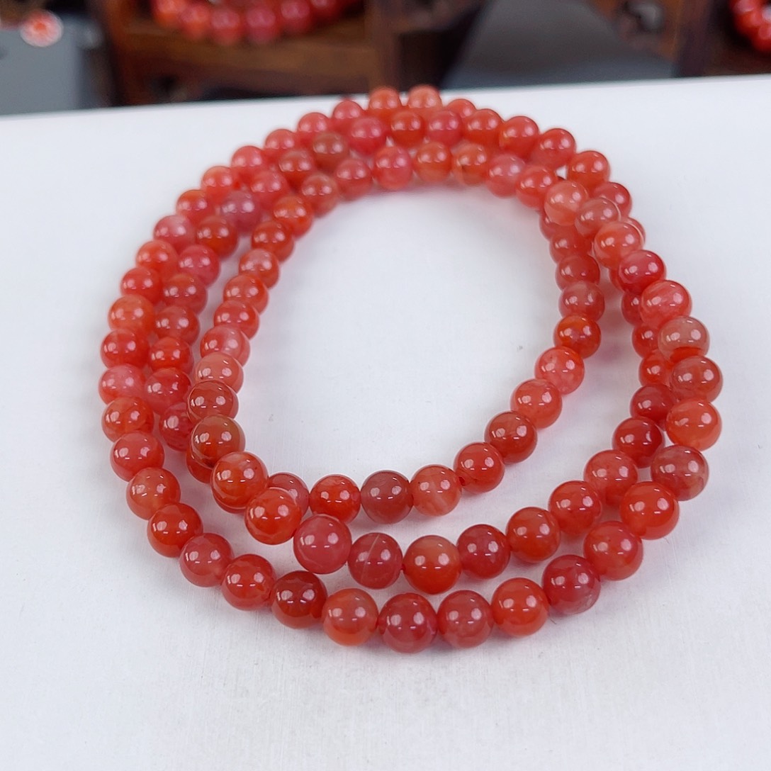 南红玛瑙未镶嵌瓦西多圈6mm