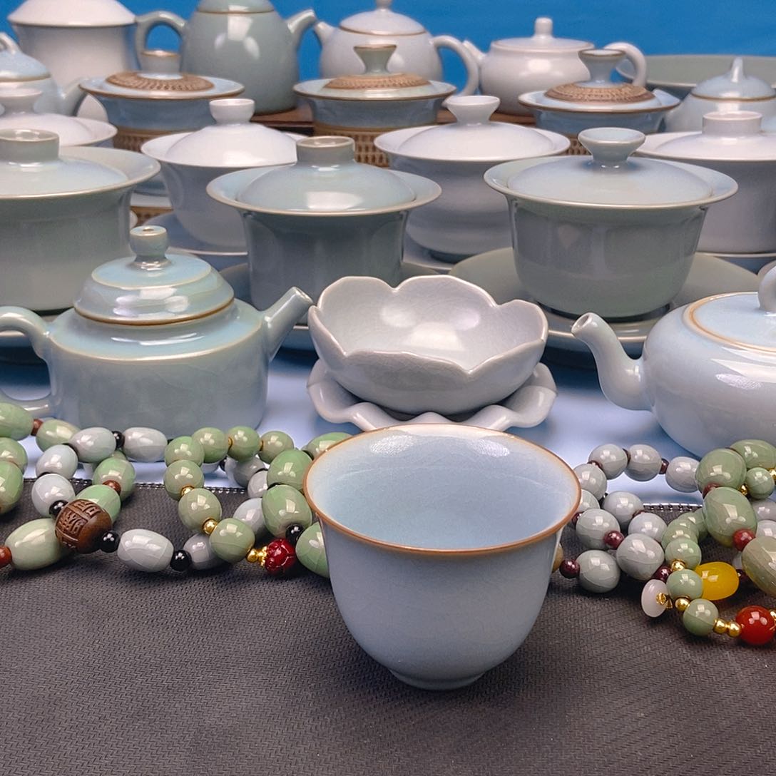 杯微瑕天青铃铛杯原矿原釉原产地