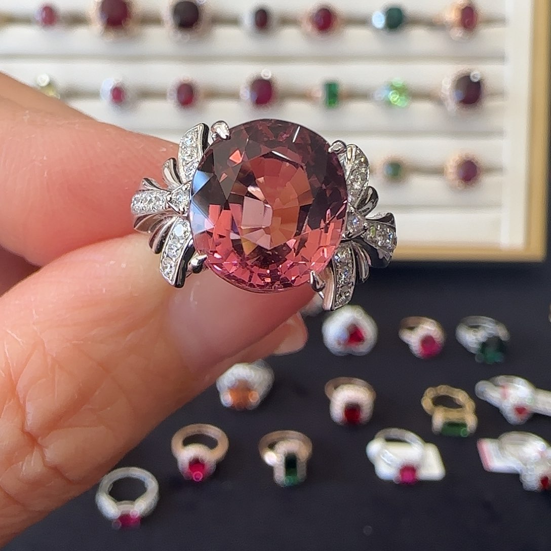 碧玺戒指18K金镶嵌6.34ct