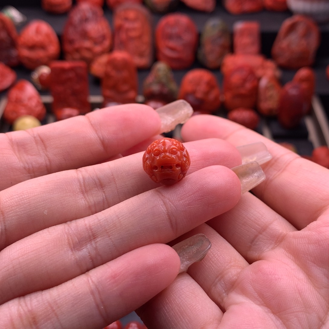 南红玛瑙南红川料精工雕刻貔貅珠12.6mm未镶嵌