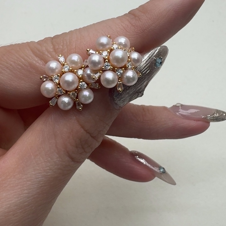 海水珍珠耳饰银S925镶嵌