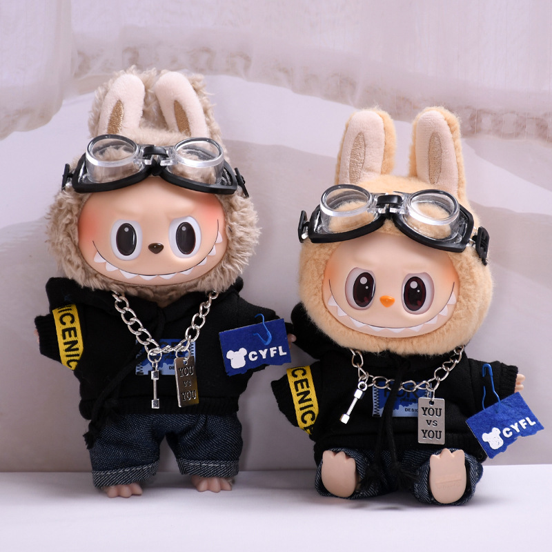 【仅衣服】一二代挂件拉布布衣服飞行员套装搪胶LABUBUlabubu娃衣