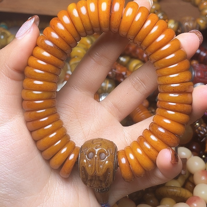 厚**福骆驼骨切片手持手串
