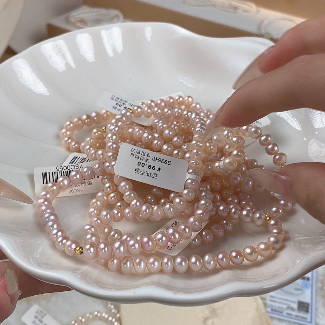 淡水珍珠手链银S925镶嵌