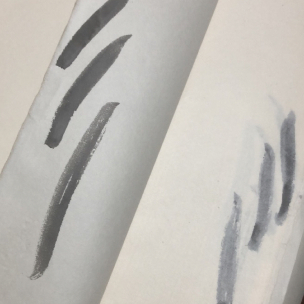 90年代绢纹雁皮四尺整张 边缘带点墨迹