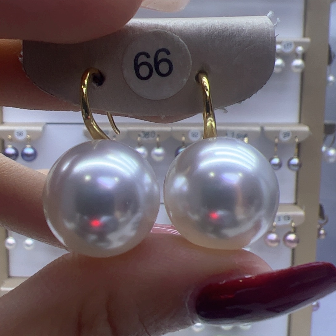 淡水珍珠耳饰18K金镶嵌