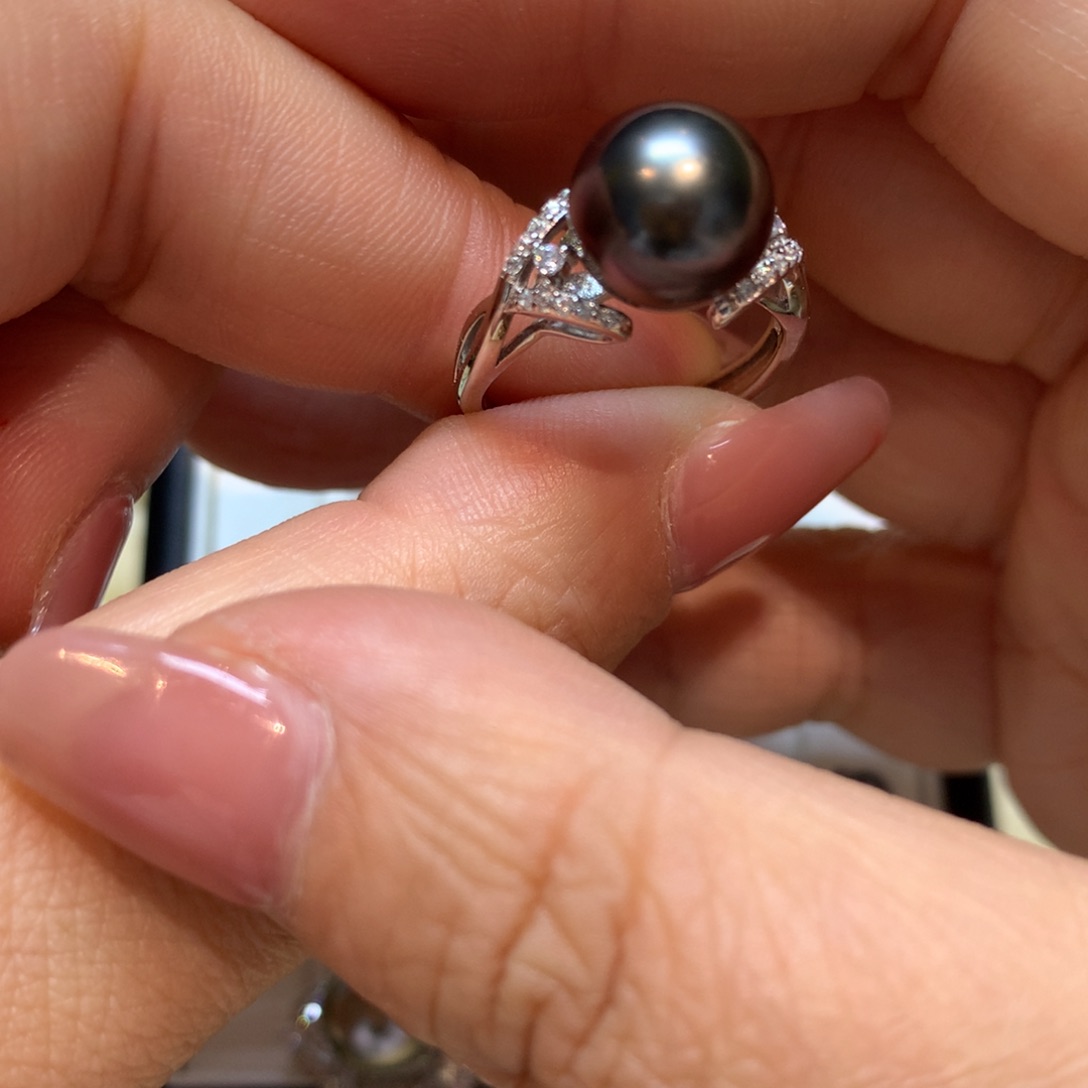 海水珍珠戒指银S925镶嵌