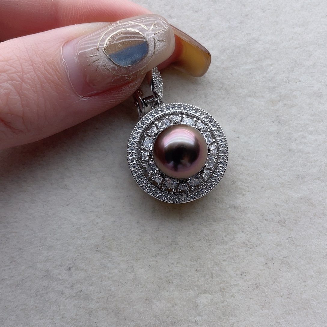 海水珍珠银S925镶嵌吊坠108