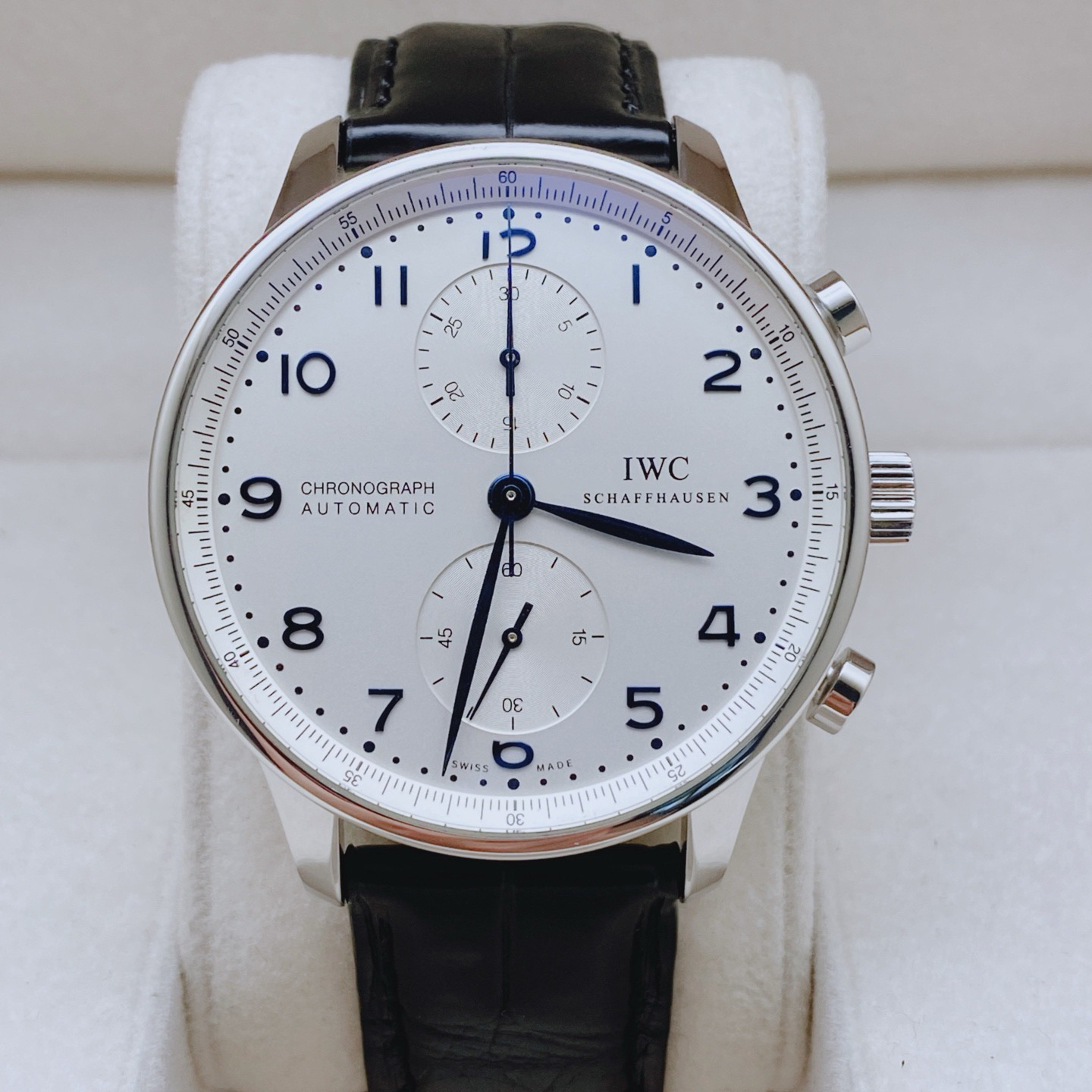 99新 IWC/万国 葡萄牙计时 41MM 皮带 折叠扣