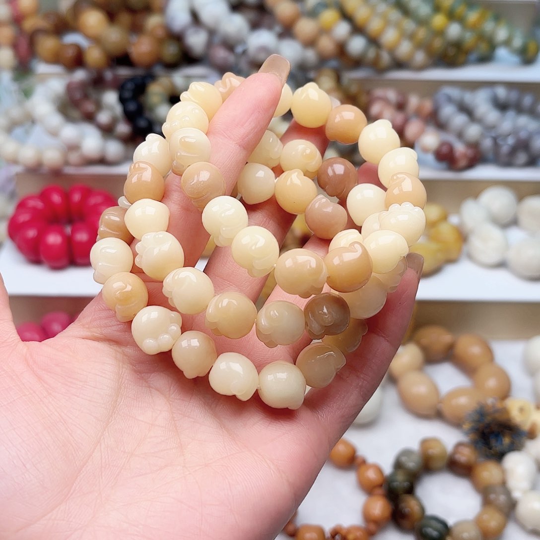 菩提根/象牙果吊坠A12mm浅色猫爪单圈一条