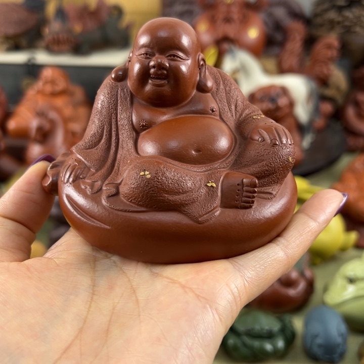 茶宠紫砂紫砂弥勒佛