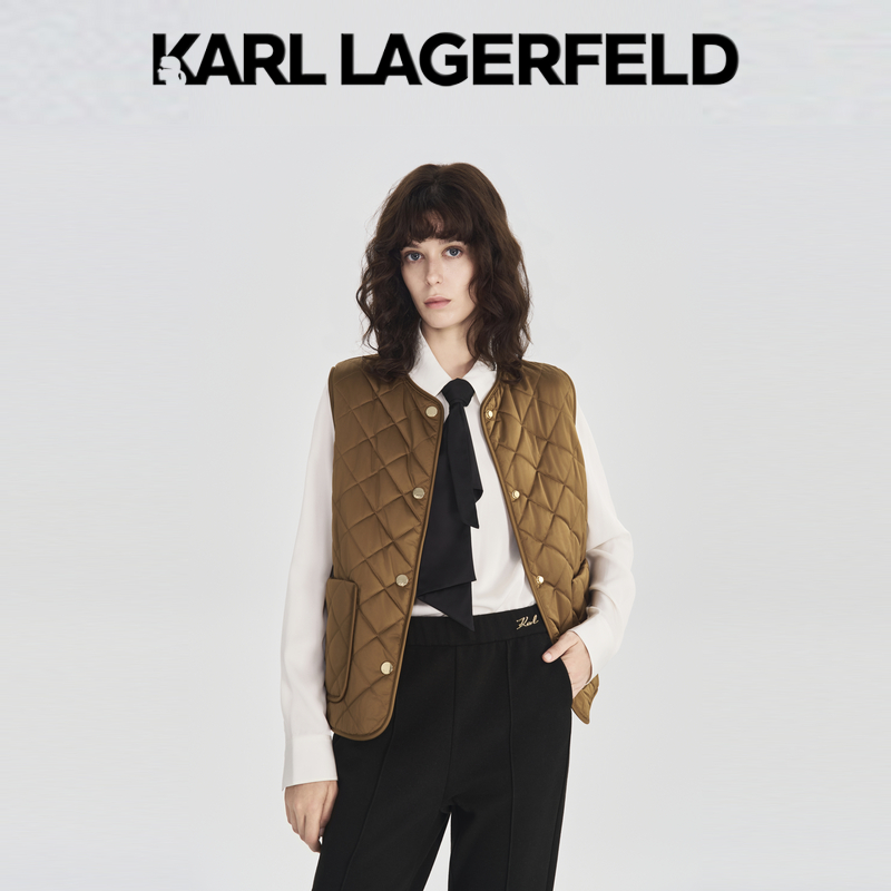 【晨粉专享价】KARLLAGERFELD卡尔拉格斐女士加绒/棉马甲M27E3107