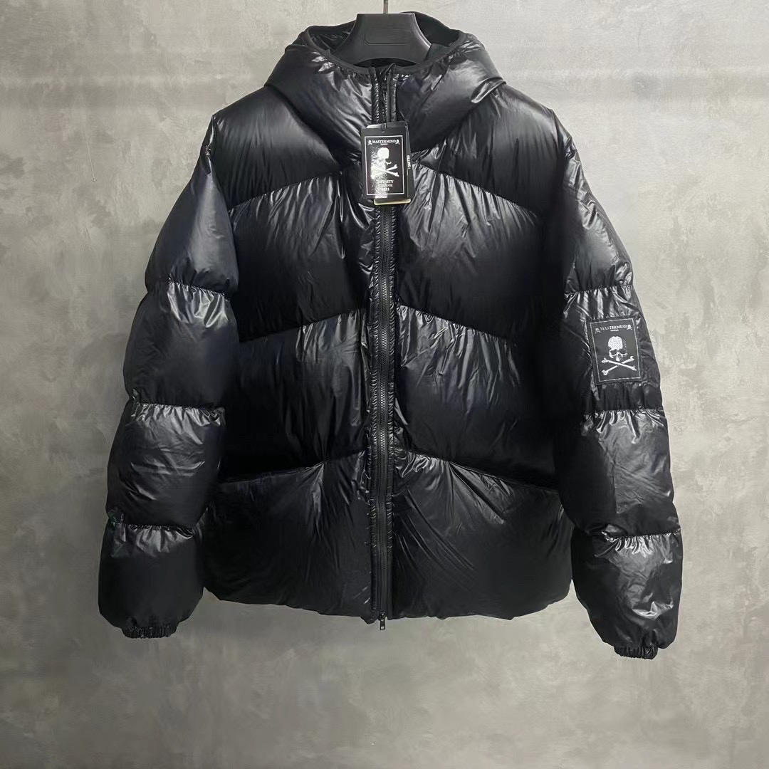 未使用 maje master mind japan 黑色骷髅印花图案logo羽绒服/48