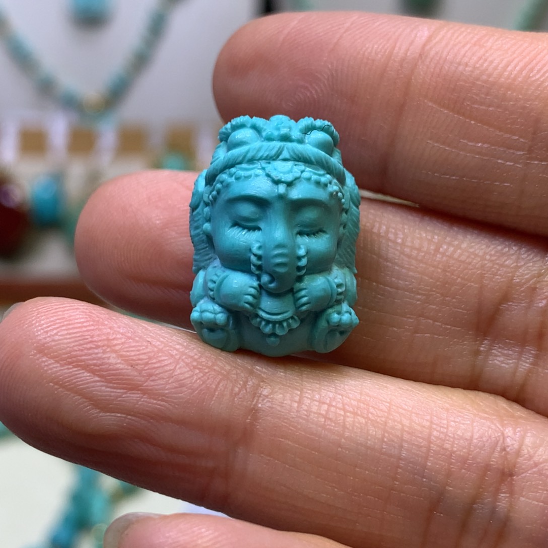 绿松石未镶嵌吊坠