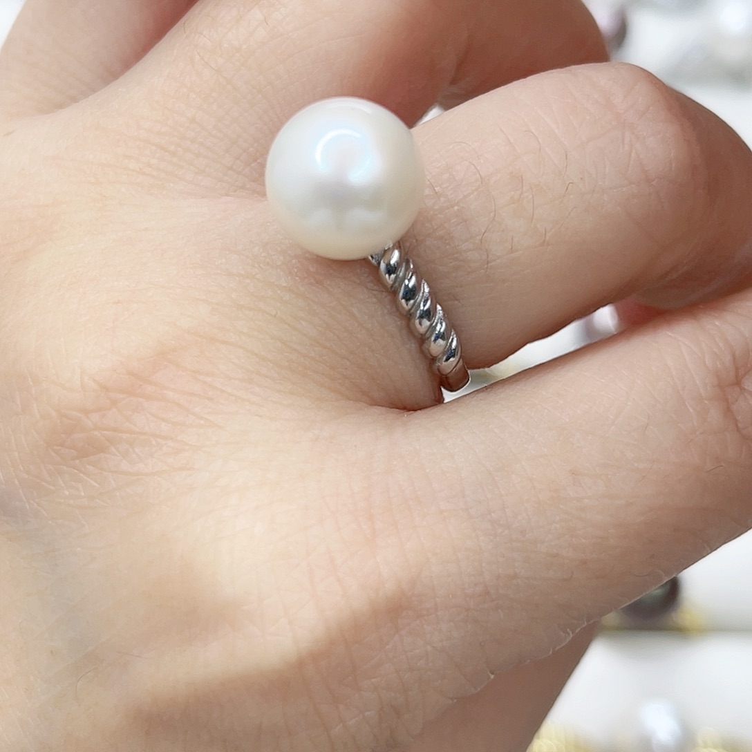 淡水珍珠戒指银S925镶嵌