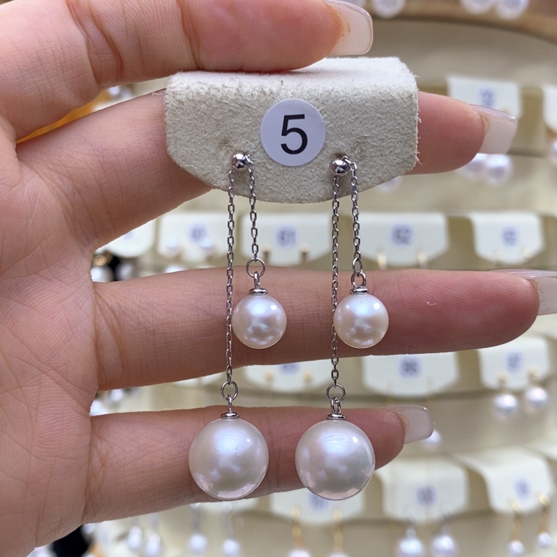 淡水珍珠耳饰银S925镶嵌