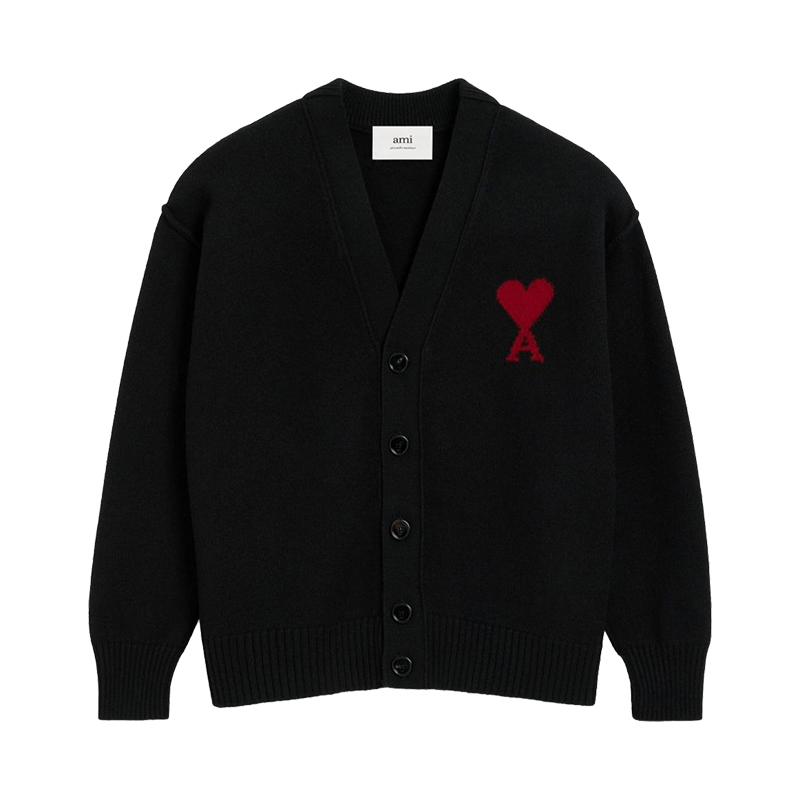 AMIPARIS经典小爱心标冬季男款针织开衫宽松羊绒毛衣UKC367018
