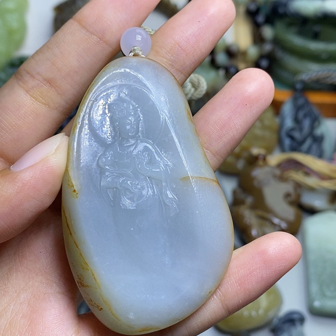 和田玉未镶嵌颈饰老*1