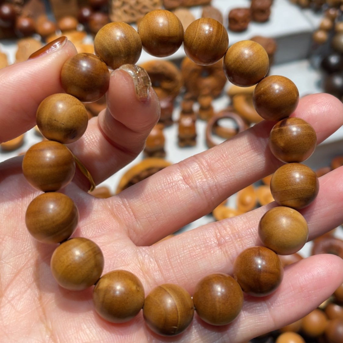 【闪购商品】檀香木手串/手链1.2瑕疵珠子横纹
