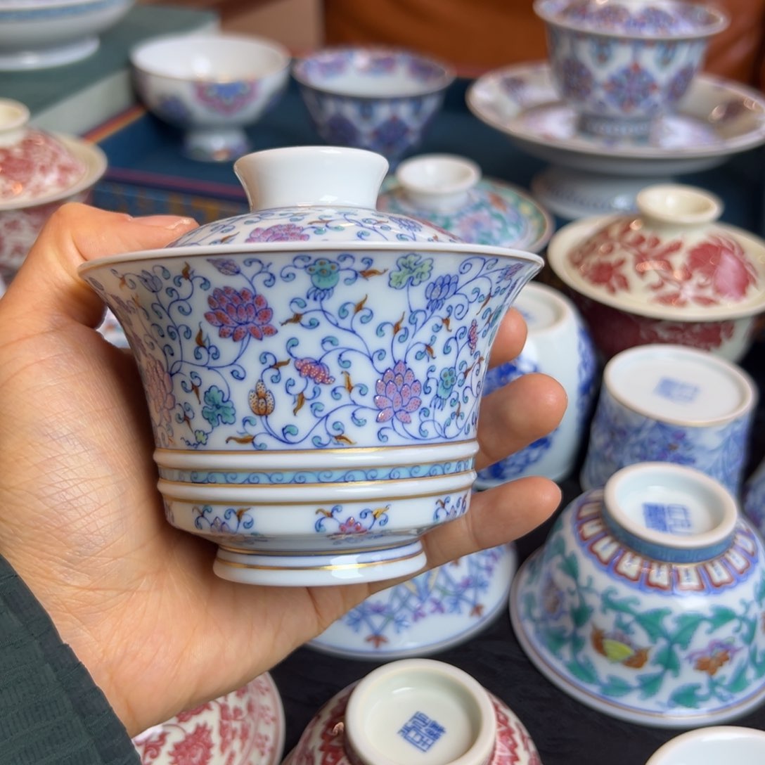 H冉月观隐满庭芳盖碗