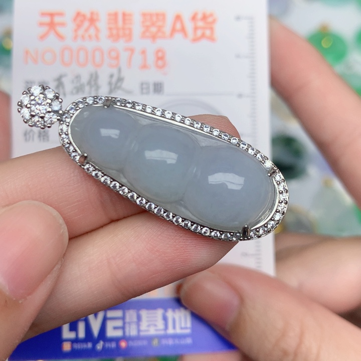 翡翠未镶嵌颈饰豆子