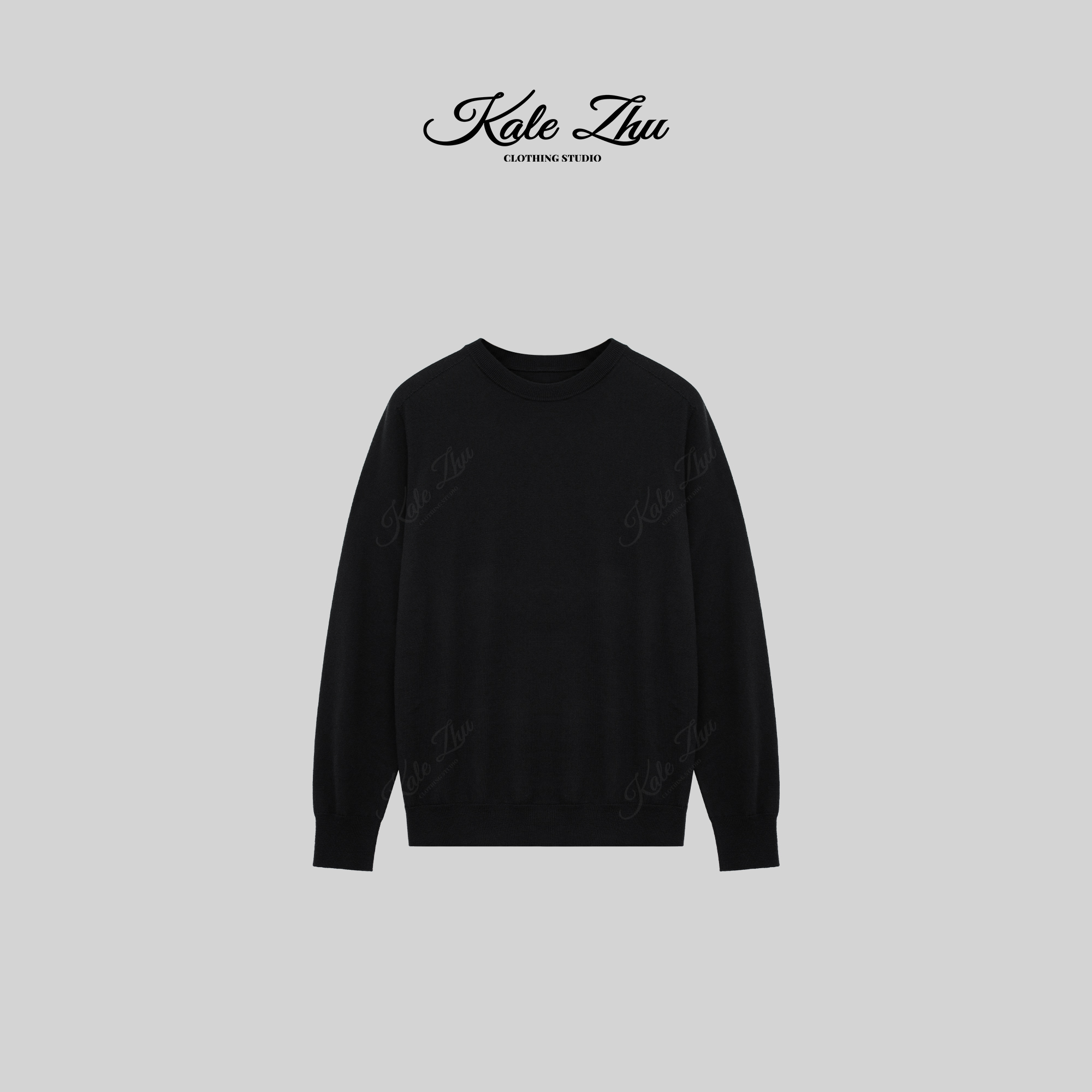 【KALE ZHU】“经典圆领”桑蚕丝混纺羊毛衫 KZFA4M119