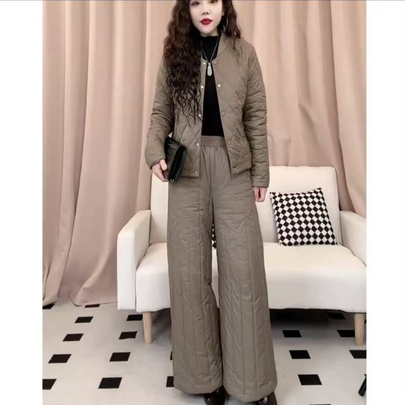 【现货现发棉服套装】2025冬季新款套装时尚爆款减龄妈妈洋气两件套