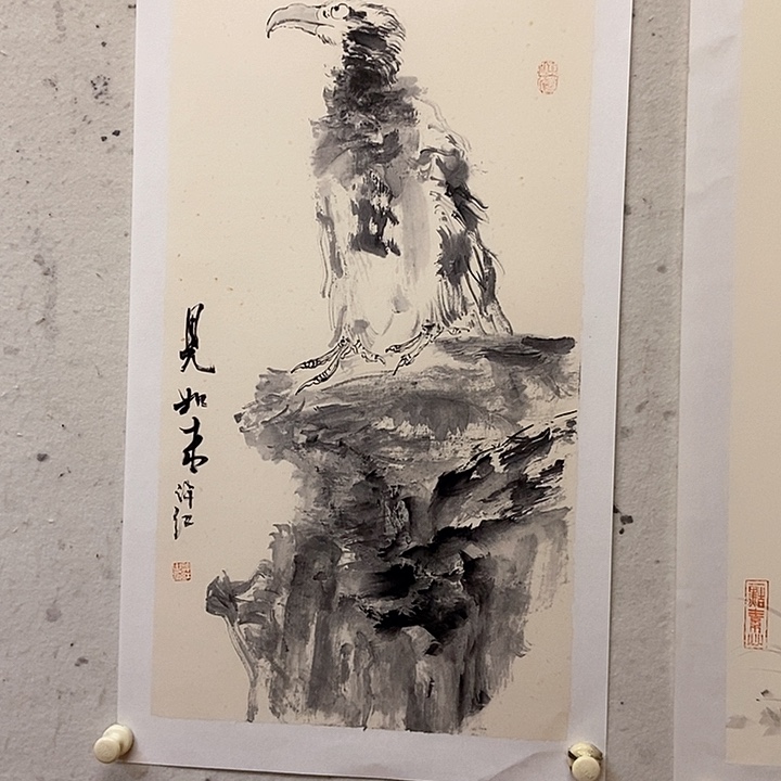 国画高**爸许红水墨作品