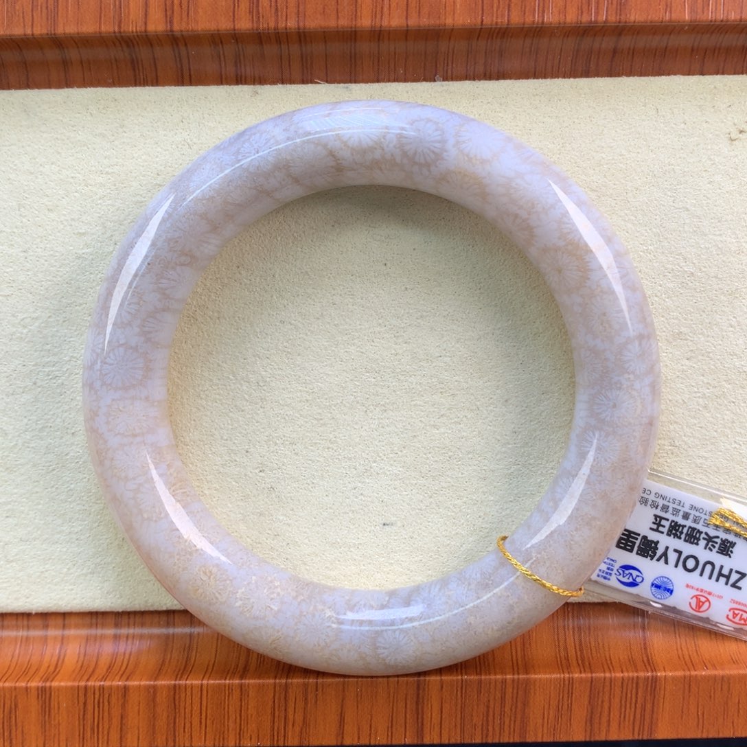 硅化珊瑚（珊瑚玉）未镶嵌颈饰95号53圈雏菊花花