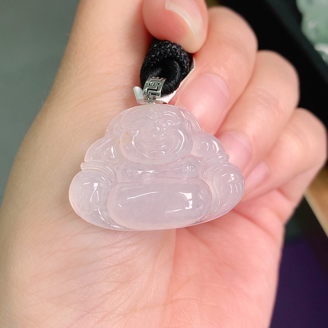 翡翠18K金镶嵌颈饰飘黄佛22.5、31、6