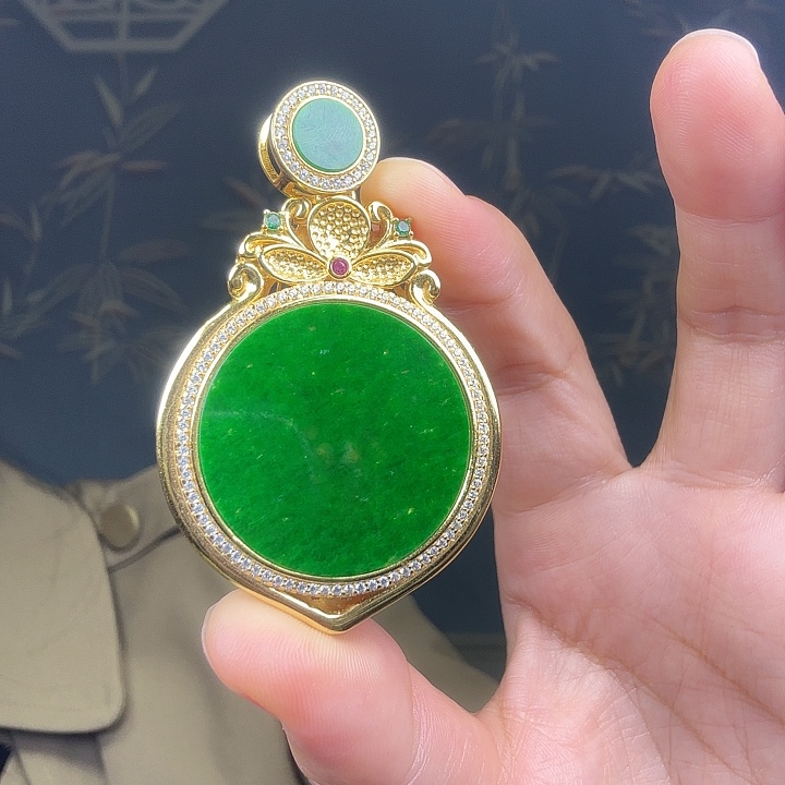 翡翠银S925镶嵌吊坠(不含链)