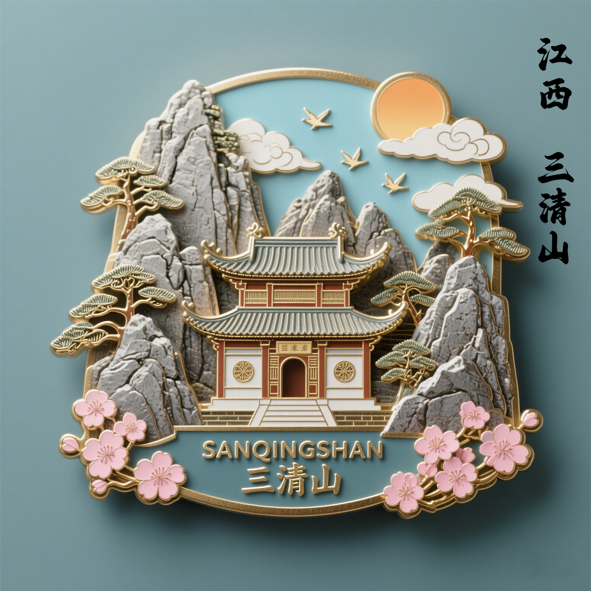 江西三清山博物馆金属冰箱贴城市景点上海创意创意珐琅文创冰箱贴