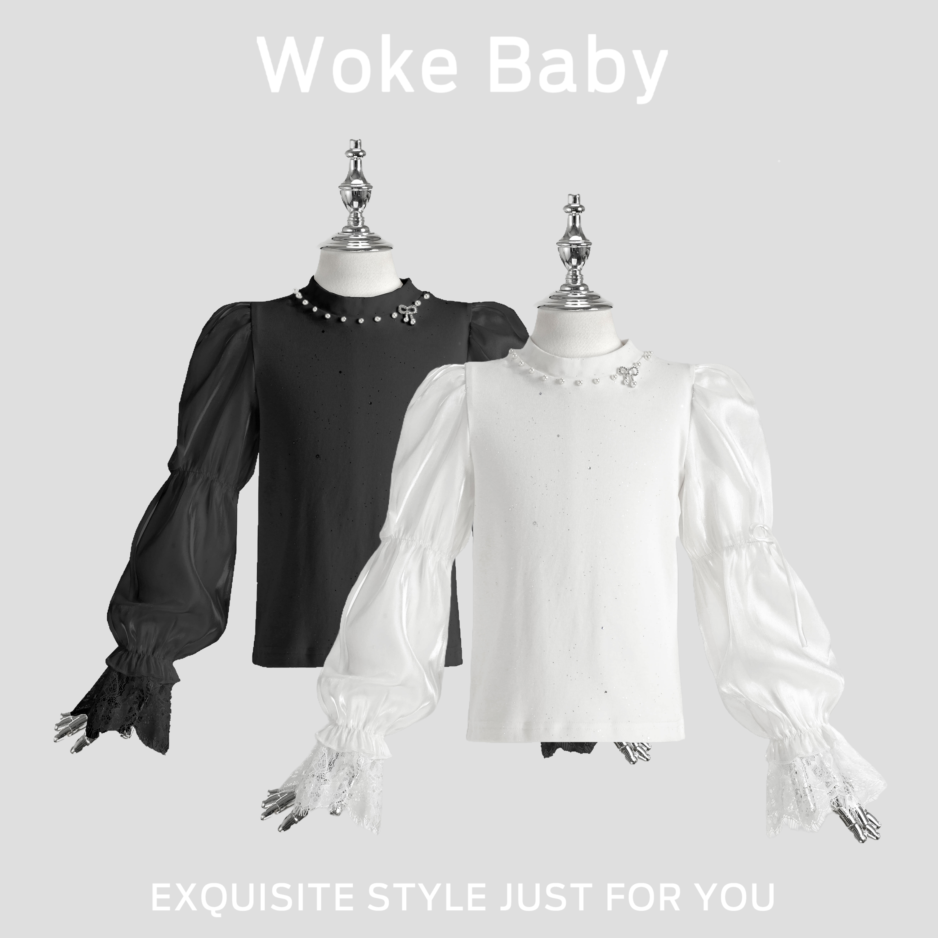 【典雅自攻瑰】女童秋季打底时尚儿童新款T恤汉服长袖上衣A5752