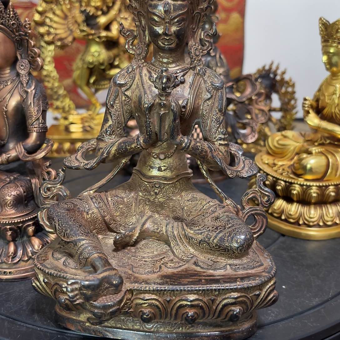黑度母藏佛黄铜摆件