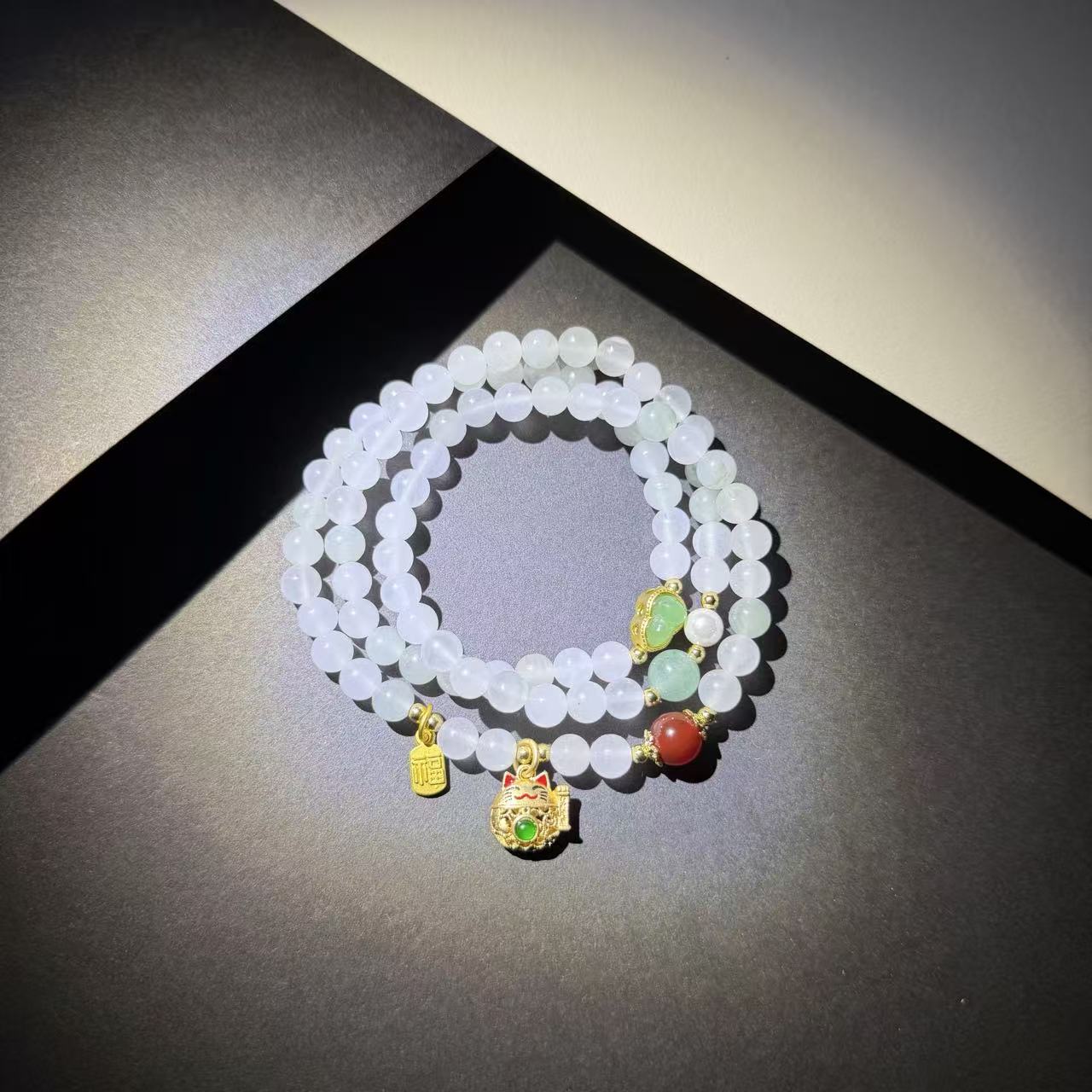 DH-1226-天山翠玉算盘多圈手串（无礼盒）