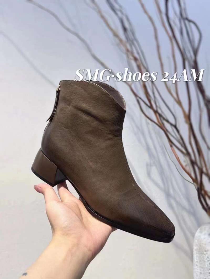 4公分牛皮单里裸靴