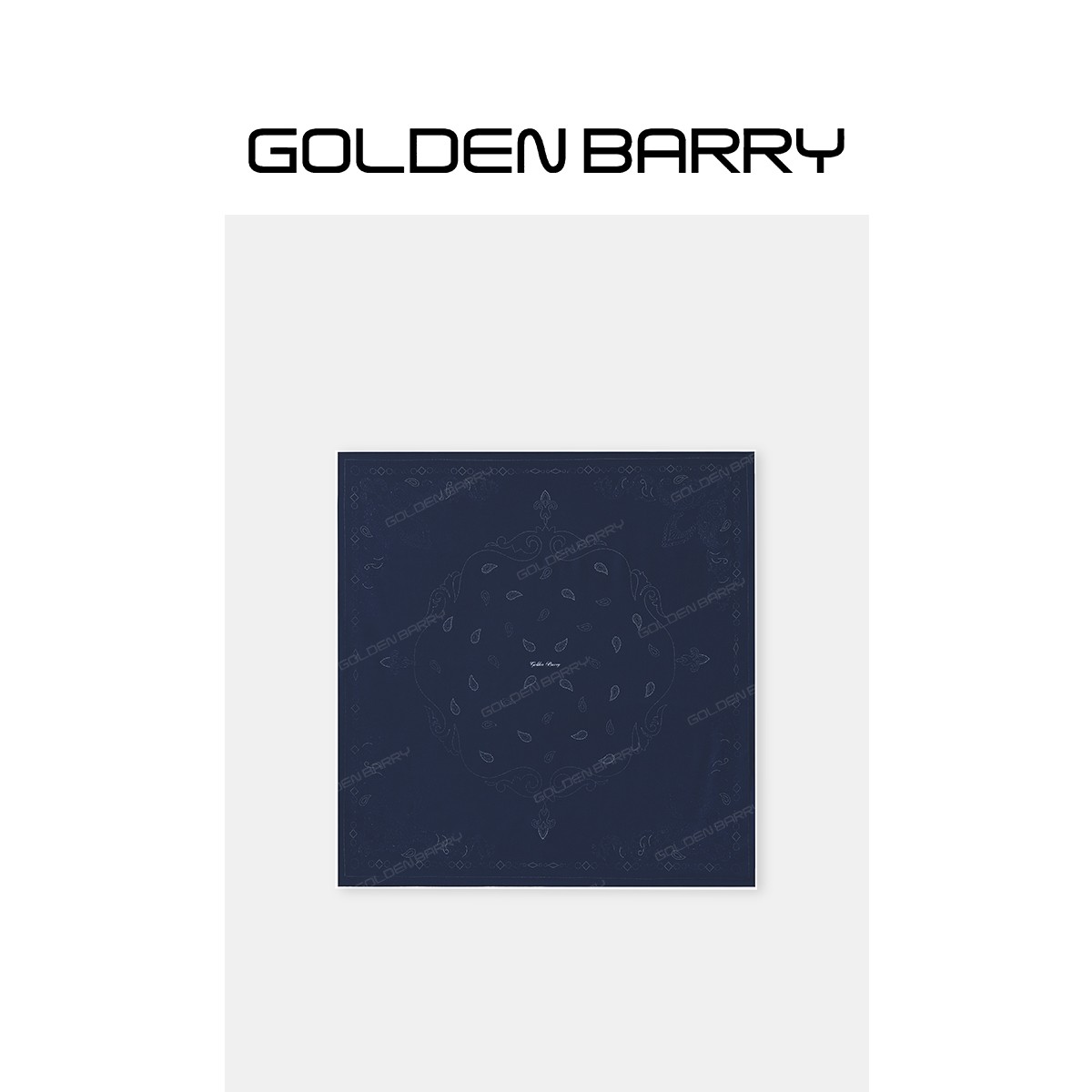 GOLDENBARRY｢夜幕丝语｣气质装饰百搭腰果花丝巾方巾GB060227001