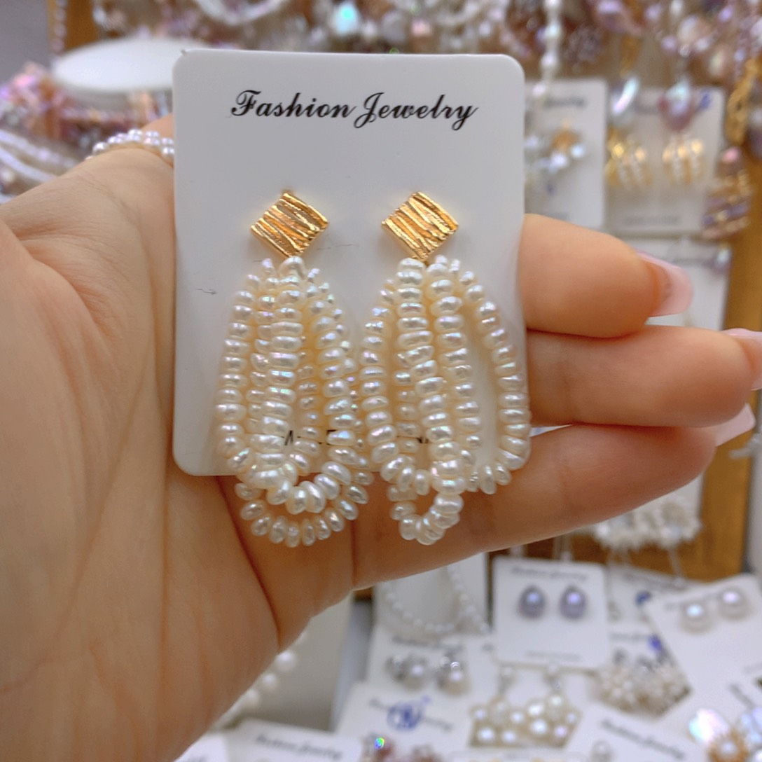 淡水珍珠耳饰银S925镶嵌