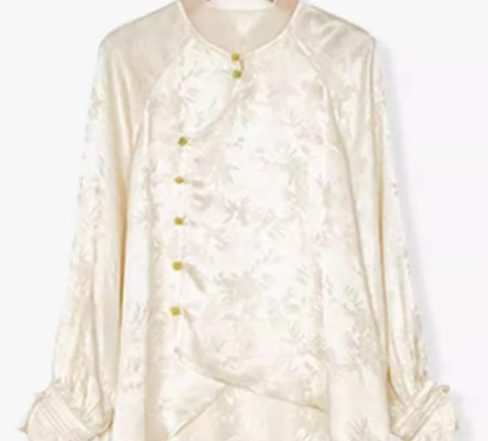 [玉竹]2025年新款重磅织锦提花国风长袖上衣H6063  412沐瑶