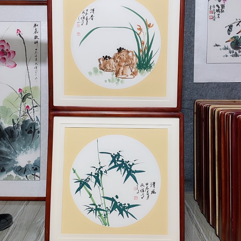【闪购商品】国画书画作品带框65×65厘米