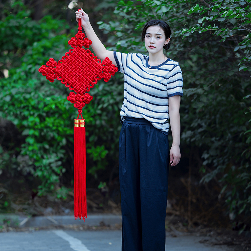 天翊吉中国结挂件大号 玄关客厅背景墙锦纶双线如意结装饰手工