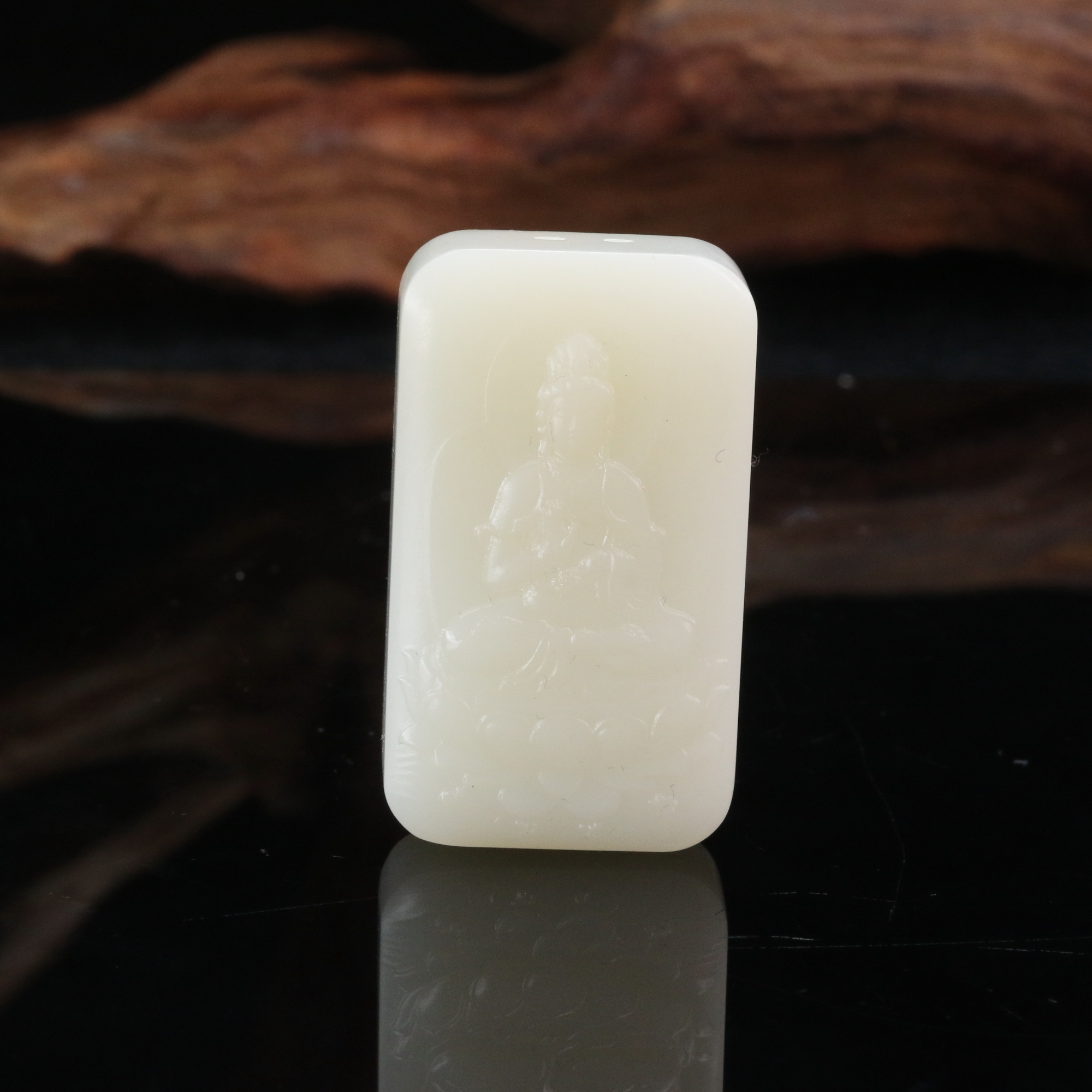 3和田玉白玉观音吊坠/000432北京中保拍卖