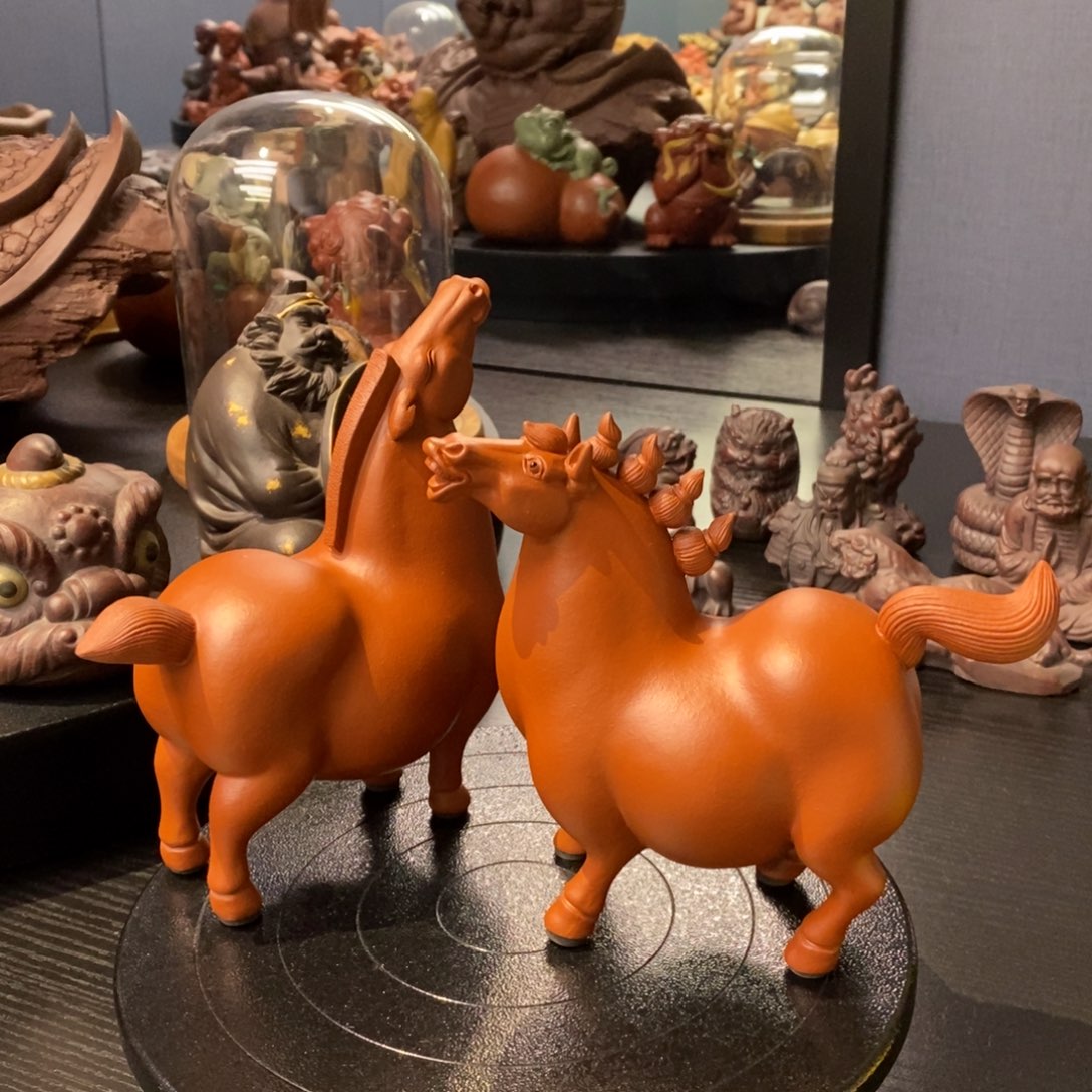 紫砂茶宠迎春马儿 双喜临门好事成双