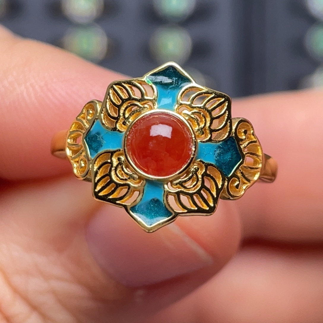 翡翠银S925镶嵌戒指纯天然缅甸翡翠A货