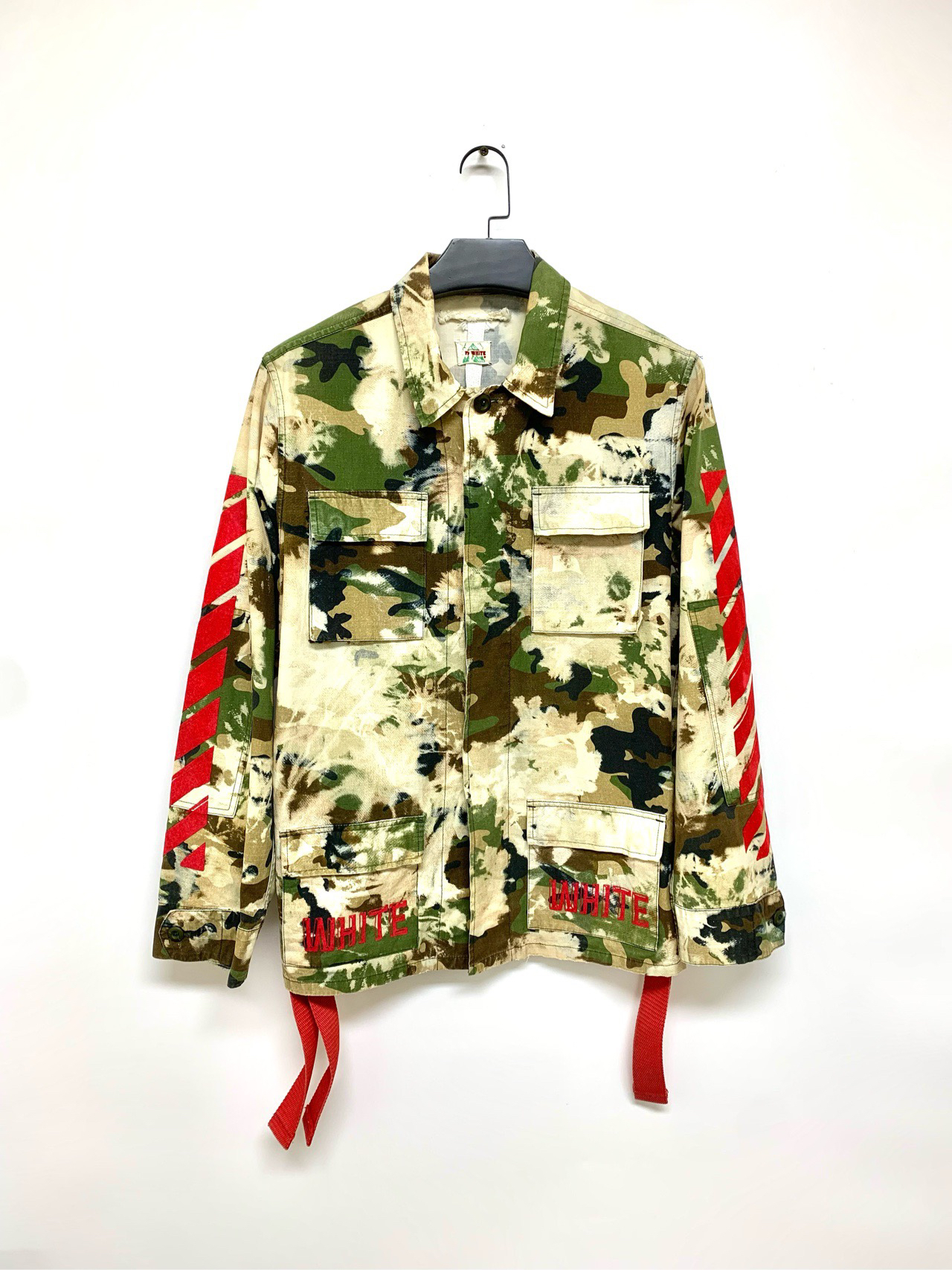 95新 maje 【off white】ow迷彩外套/Xs码 肩宽46 Y6518