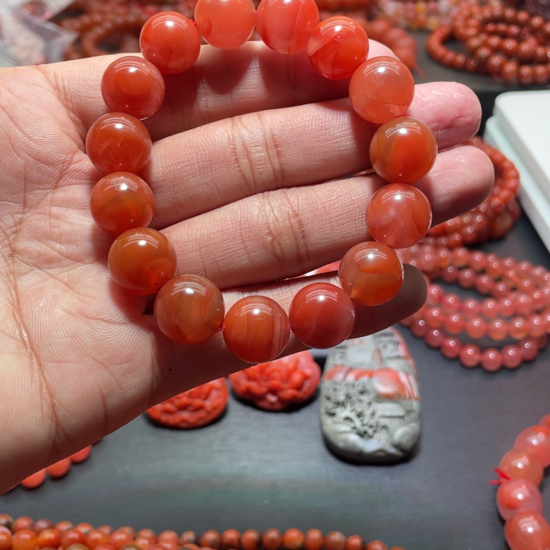 南红玛瑙手链未镶嵌