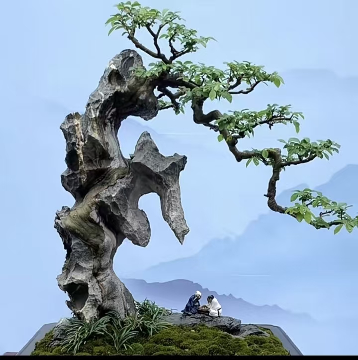 纯天然鹅卵石纯手工开槽盆景附石摆件鱼缸造景！