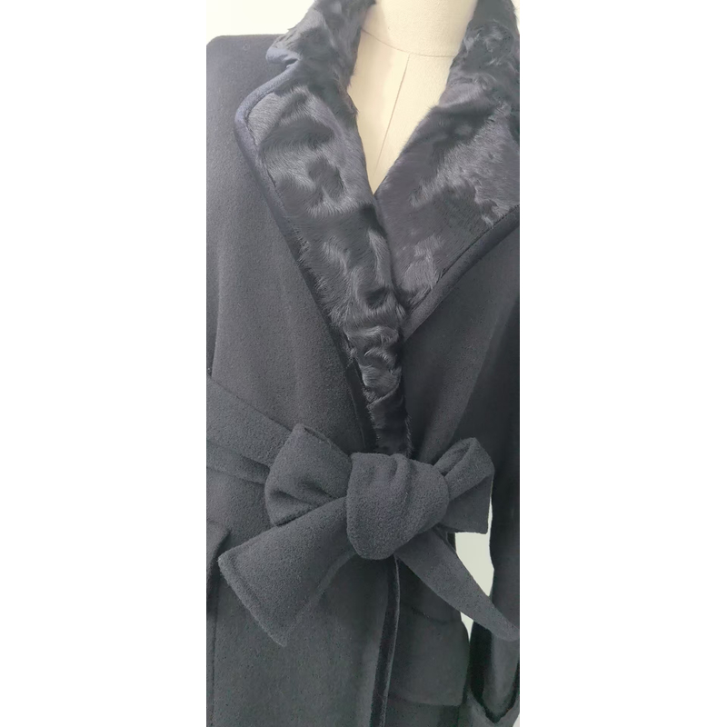 【自营】贵气 秋冬羊毛大衣百搭刺绣外套 661-129-03