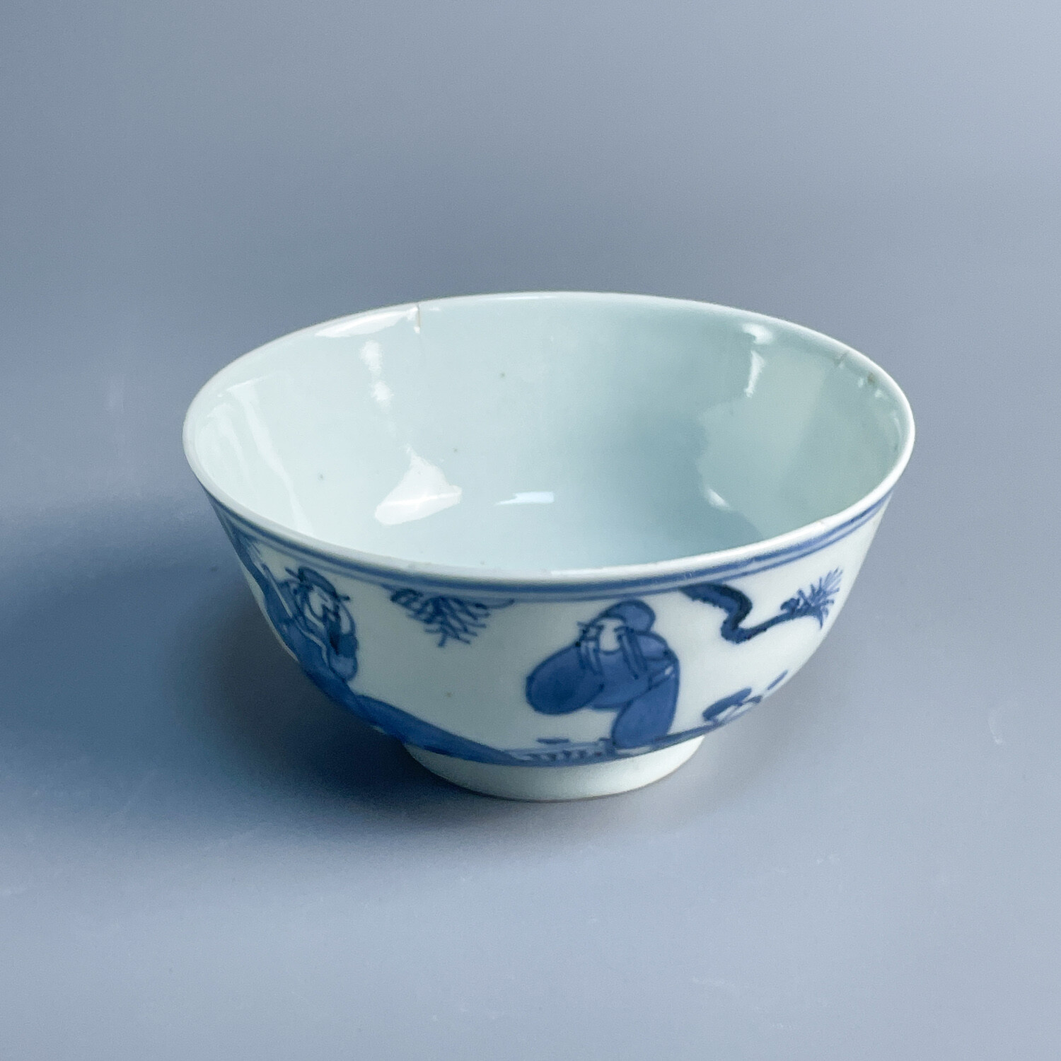 民国青花人物纹碗-M25LP008F89