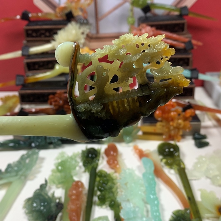 蛇纹石玉发簪未镶嵌